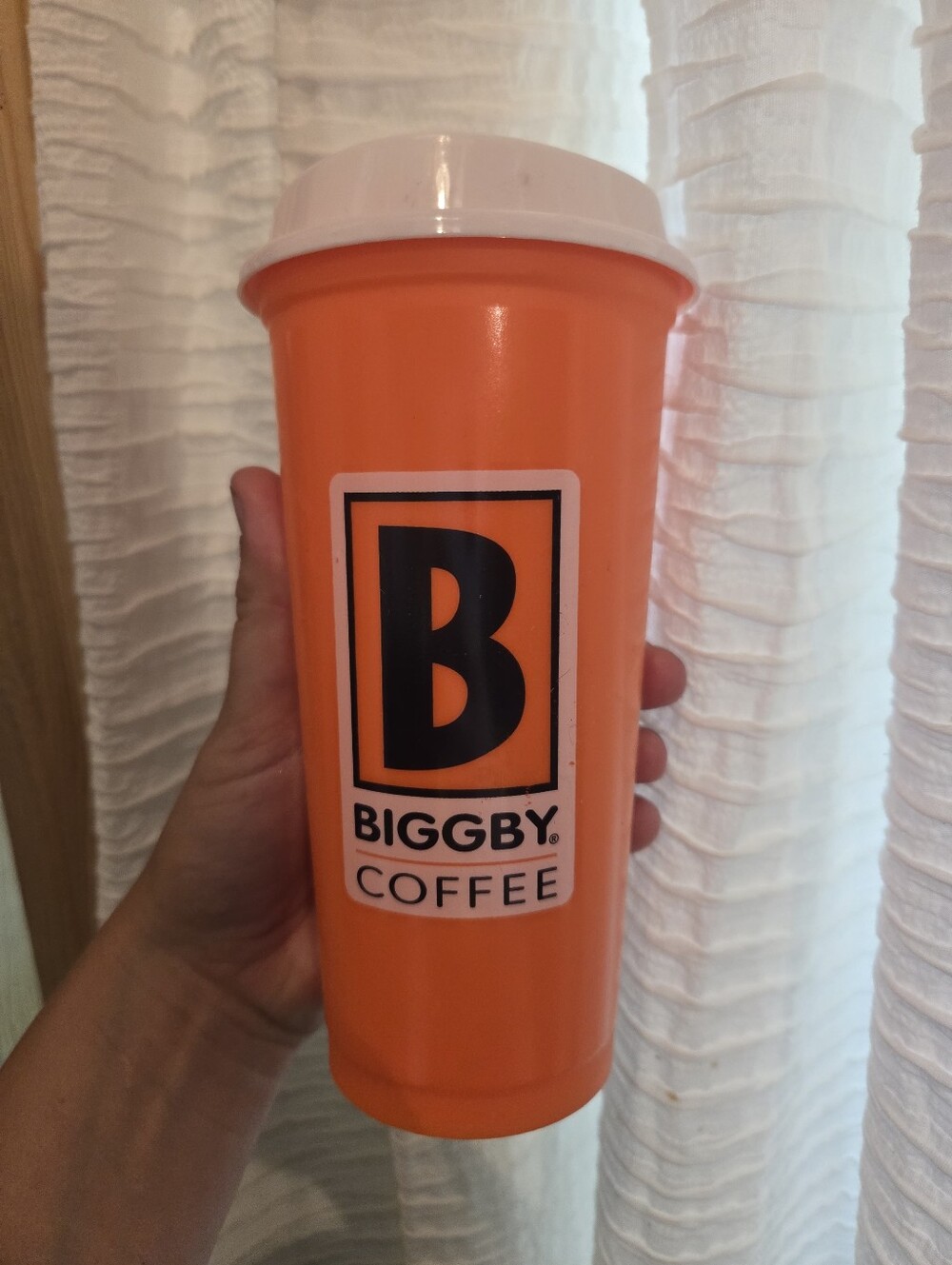 Biggby 20 Oz Plastic Reusable Coffee Cup